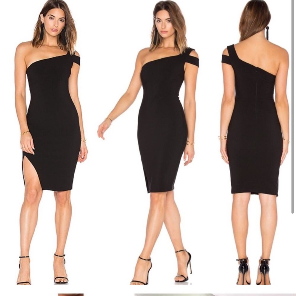 Likely Elegant Black One-Shoulder Dress